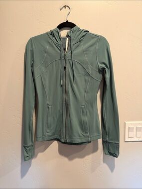 lululemon athletica Sage Green Hooded Zip Jacket